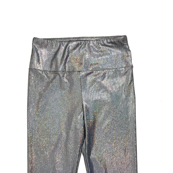Forever 21 Metallic Silver Iridescent Leggings Size S - Picture 2 of 6